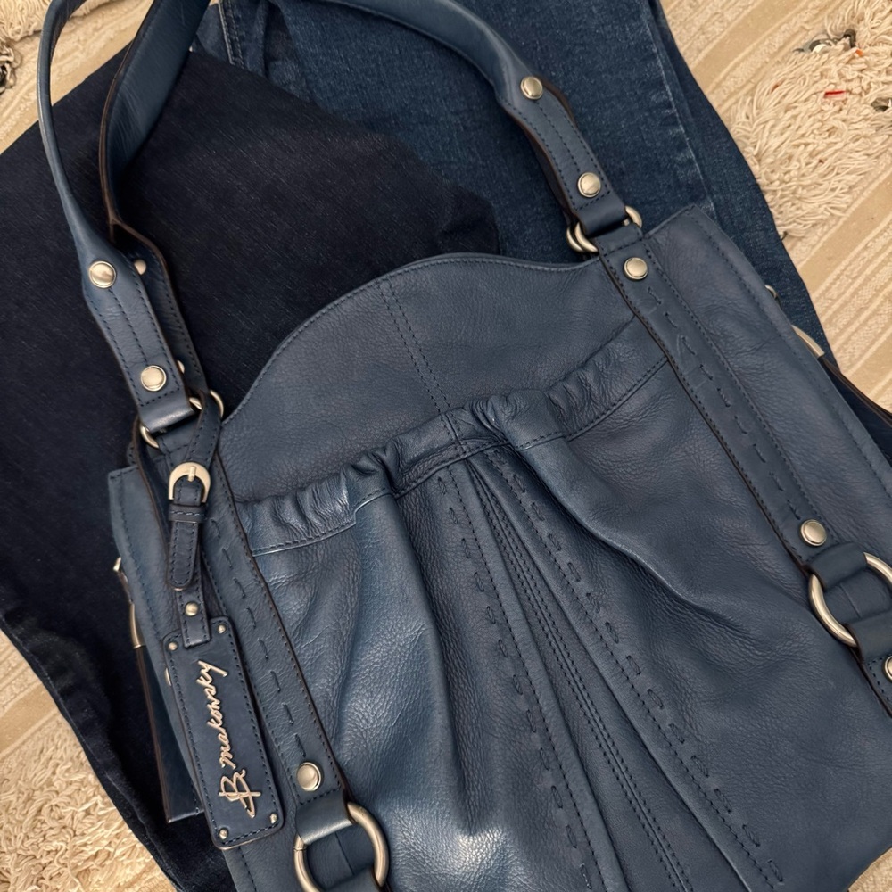 B. Makowsky Blue Leather Purse - Picture 11 of 14